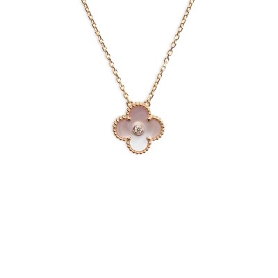 VAN CLEEF ARPELS 2025 HOLIDAY PENDANT PINK MOTHER OF PEARL ROSE GOLD